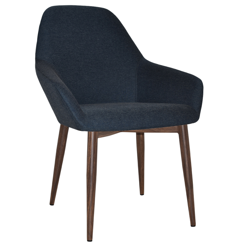 Bronte Tub Chair Light Walnut Metal Leg - Image 3