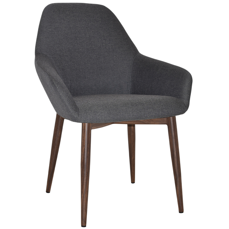 Bronte Tub Chair Light Walnut Metal Leg - Image 4