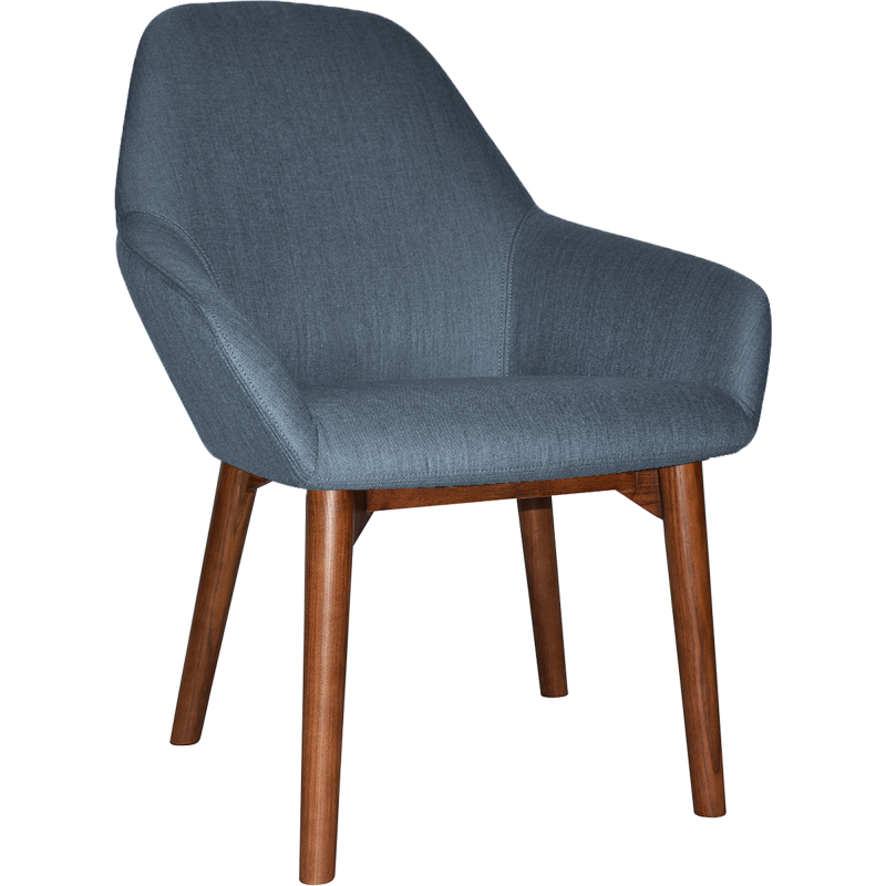 Bronte Tub Chair Walnut Timber Leg - Image 4
