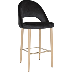 Chevron Stool Birch Metal Leg