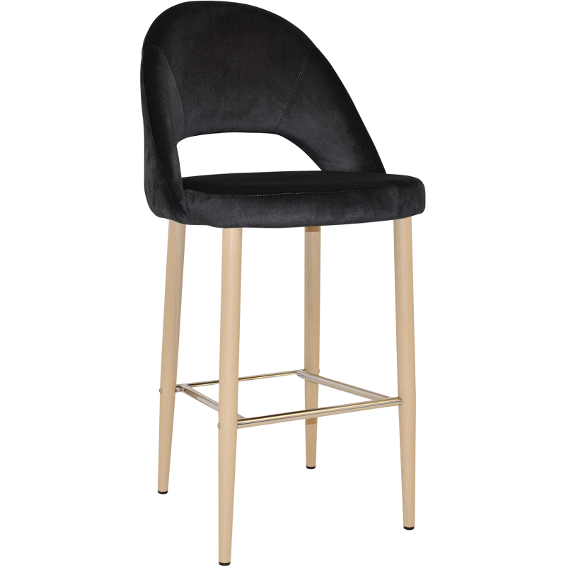 Chevron Stool Birch Metal Leg