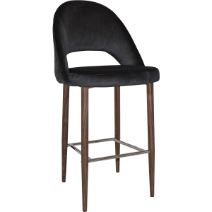 Chevron Stool Light Walnut Metal Leg