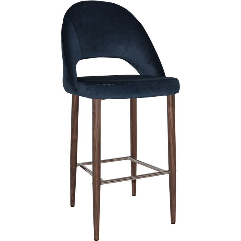 Chevron Stool Light Walnut Metal Leg - Image 2