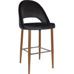 Chevron Stool 75cm Light Oak Metal Leg