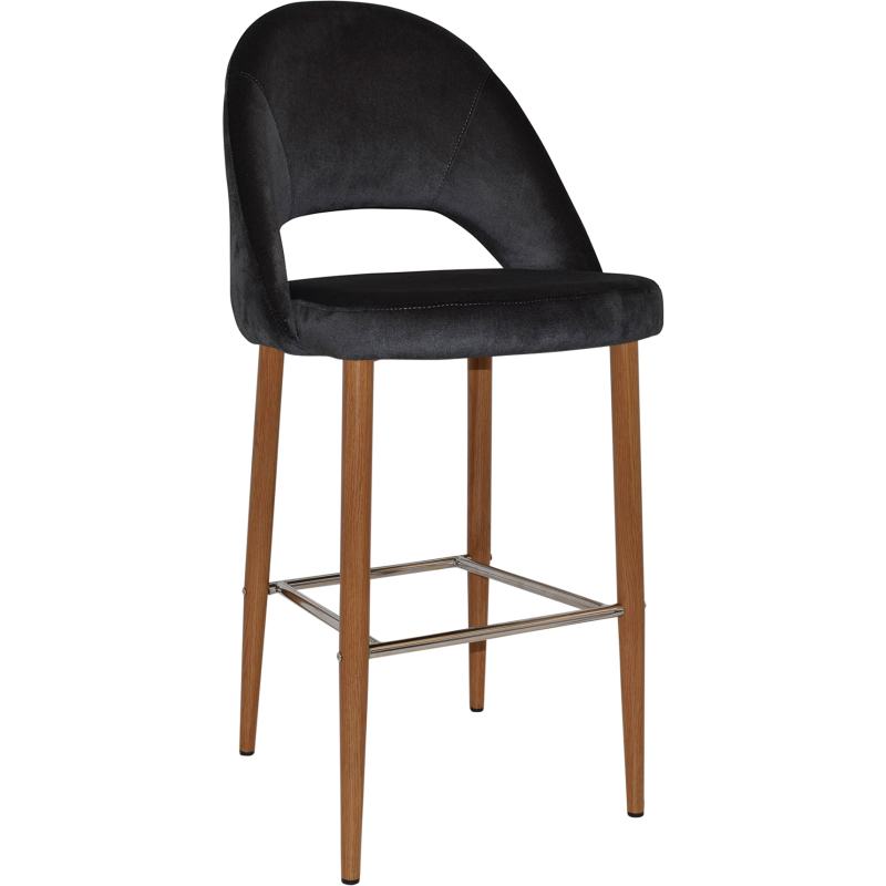 Chevron Stool 75cm Light Oak Metal Leg