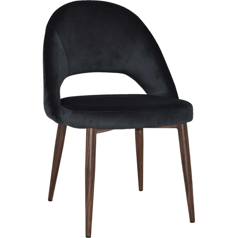 Chevron Chair Light Walnut Metal Leg