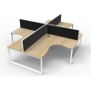 Deluxe 4 Person Loop Leg Workstation with screens - Image 3