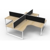 Deluxe 4 Person Loop Leg Workstation with screens - Image 4