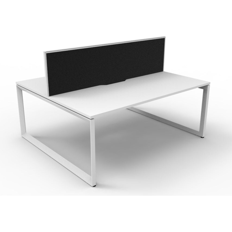 Deluxe Loop Leg Double Workstation With Screen - Image 4