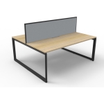 Deluxe Loop Leg Double Workstation With Screen