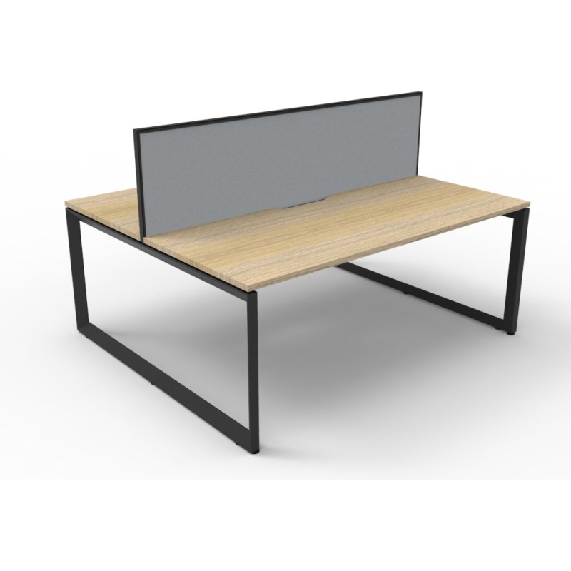 Deluxe Loop Leg Double Workstation With Screen
