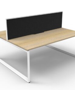 Alternative view of Deluxe Loop Leg Double Workstation With Screen