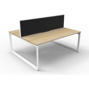 Alternative view of Deluxe Loop Leg Double Workstation With Screen