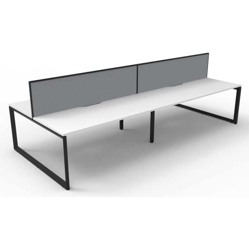 Deluxe Loop Leg Double Workstation With Screen - Image 7