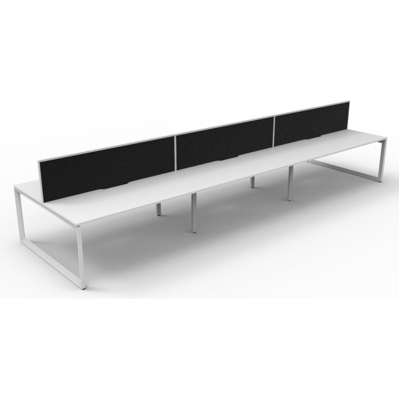 Deluxe Loop Leg Double Workstation With Screen - Image 12