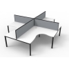 Deluxe 4 Person Profile Leg Workstation with screens - Image 5