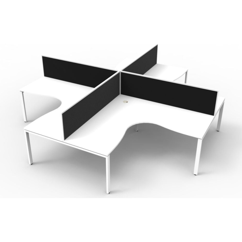 Deluxe 4 Person Profile Leg Workstation with screens - Image 8