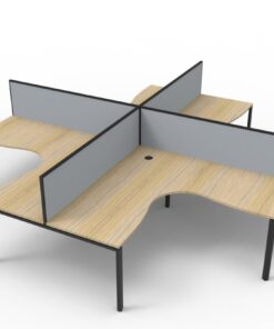Alternative view of Deluxe 4 Person Profile Leg Workstation with screens