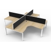 Deluxe 4 Person Profile Leg Workstation with screens - Image 4