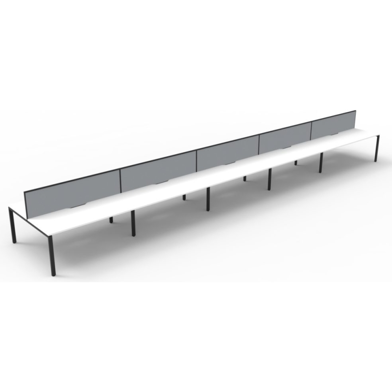 Deluxe Profile Leg Double Workstation With Screen - Image 19