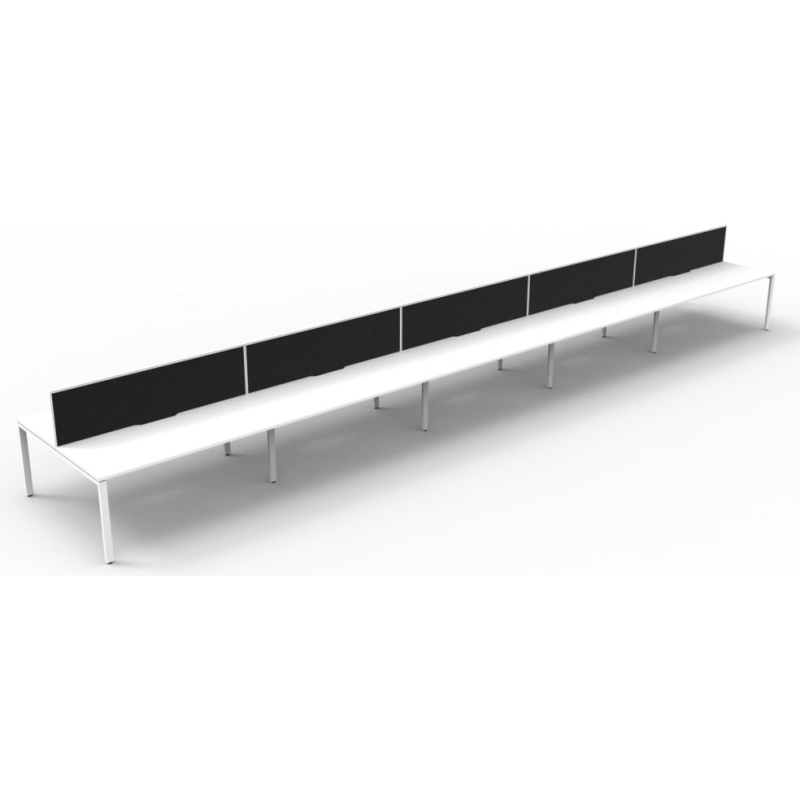 Deluxe Profile Leg Double Workstation With Screen - Image 20