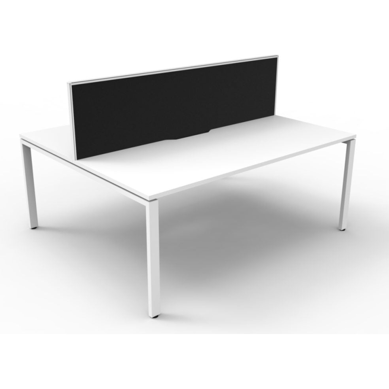 Deluxe Profile Leg Double Workstation With Screen - Image 4