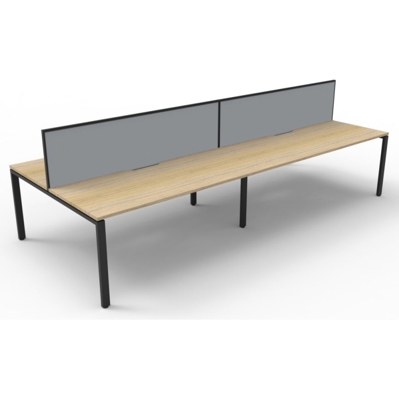 Deluxe Profile Leg Double Workstation With Screen - Image 5