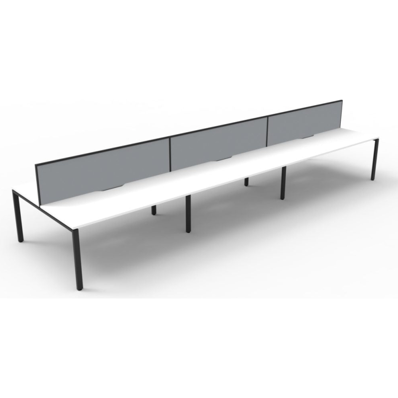 Deluxe Profile Leg Double Workstation With Screen - Image 11