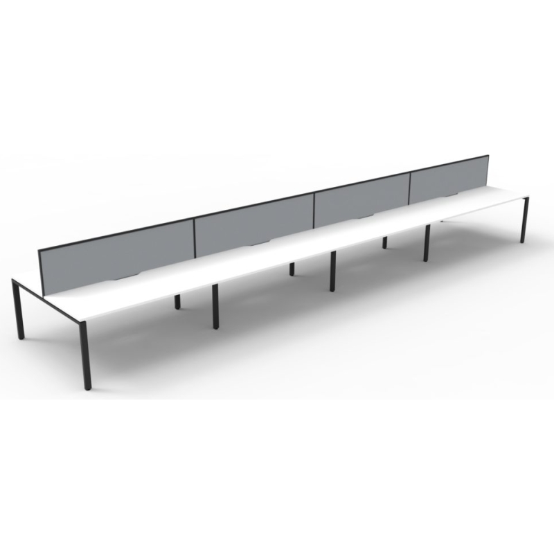 Deluxe Profile Leg Double Workstation With Screen - Image 15
