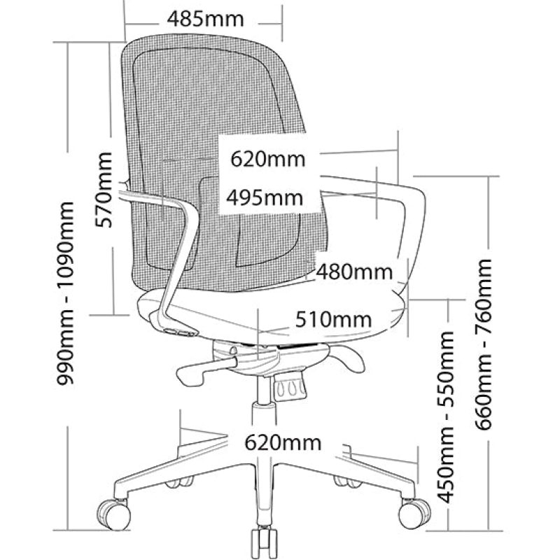 Dela Mesh Office Chair - Image 8