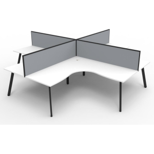 Alternative view of Eternity Corner Workstation 4 Person