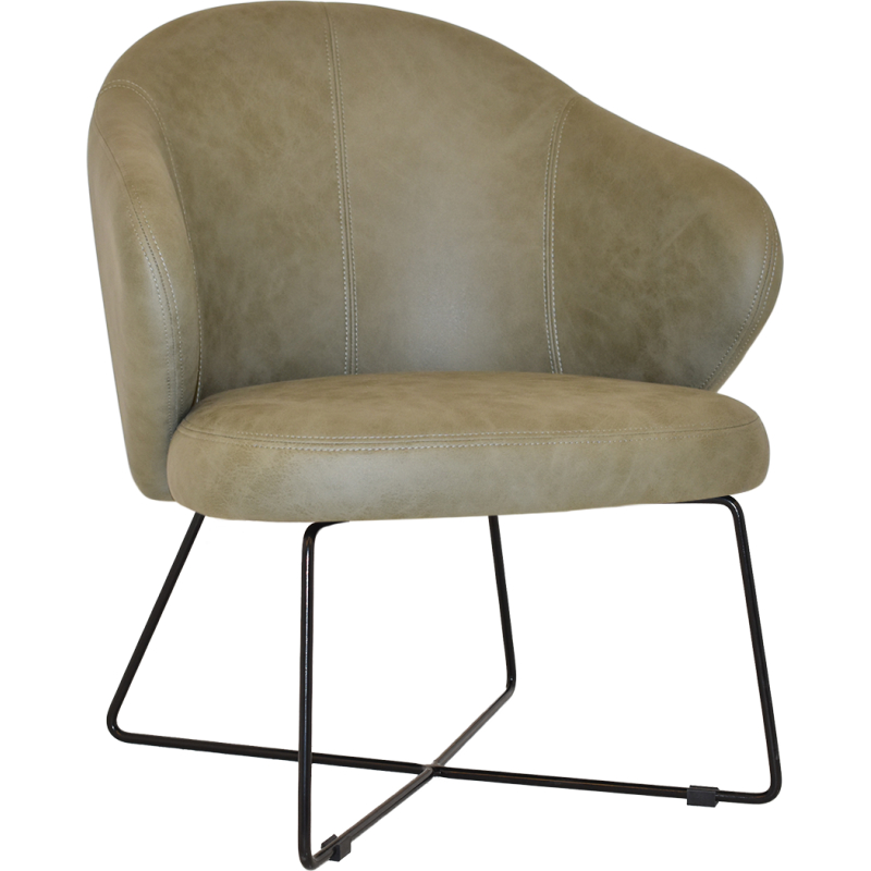 Hugo Arm Chair Cross Sled Black Base