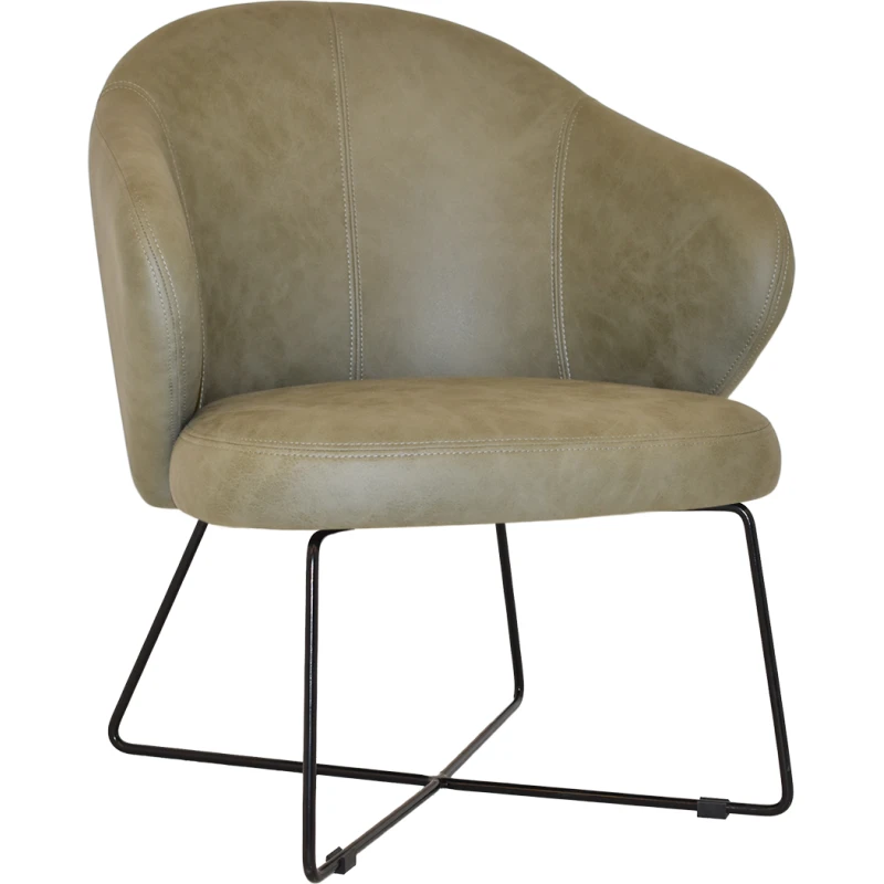 Hugo Arm Chair Cross Sled Black Base