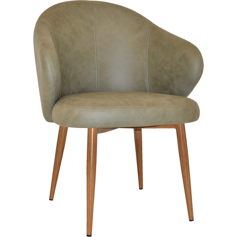 Hugo Arm Chair Light Oak Metal Leg