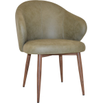 Hugo Arm Chair Light Walnut Metal Leg