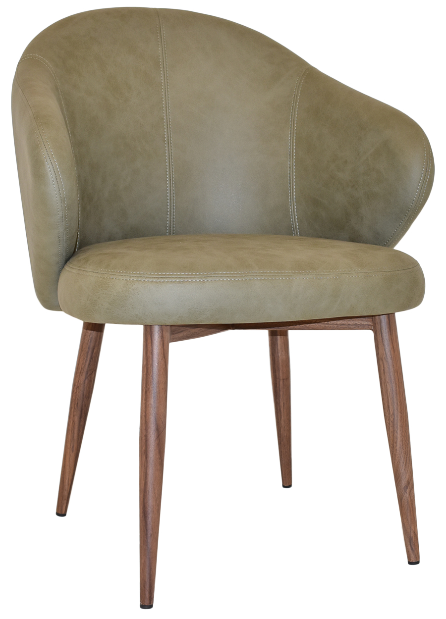 Hugo Arm Chair Light Walnut Metal Leg
