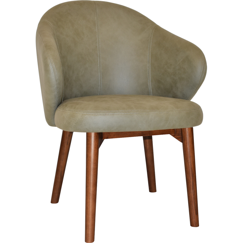 Hugo Arm Chair Light Walnut Timber Leg