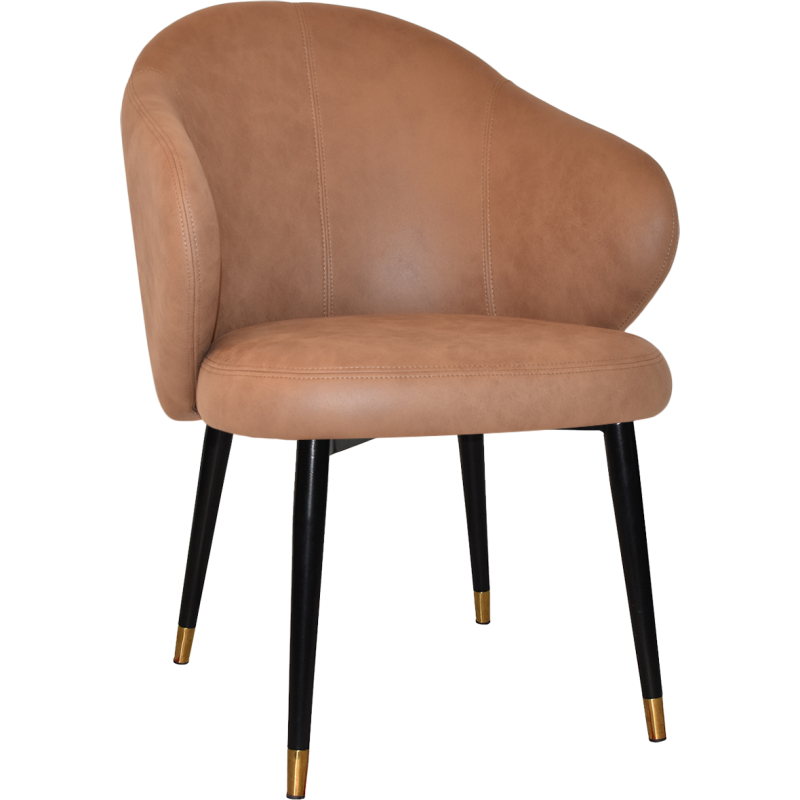Hugo Arm Chair Black Brass Tip Metal Leg - Image 2