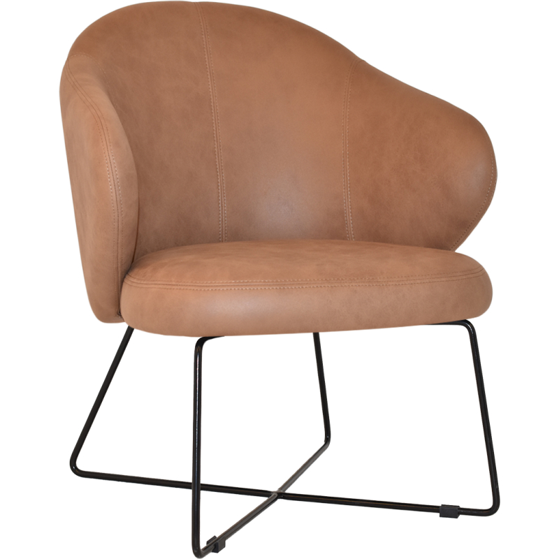 Hugo Arm Chair Cross Sled Black Base - Image 2