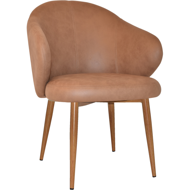 Hugo Arm Chair Light Oak Metal Leg - Image 2