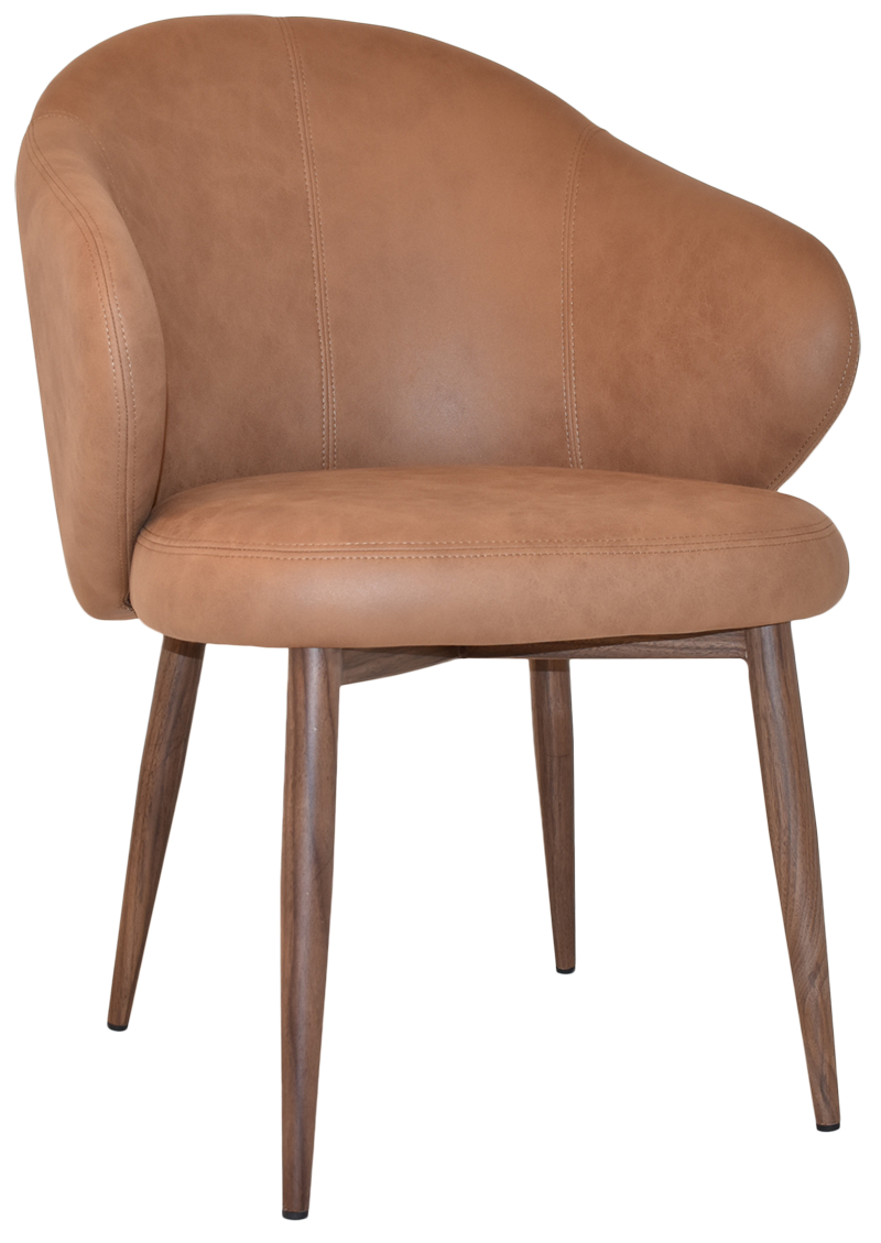 Alternative view of Hugo Arm Chair Light Walnut Metal Leg