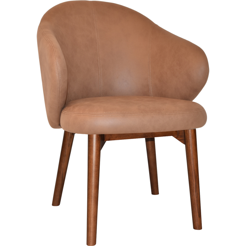 Hugo Arm Chair Light Walnut Timber Leg - Image 2