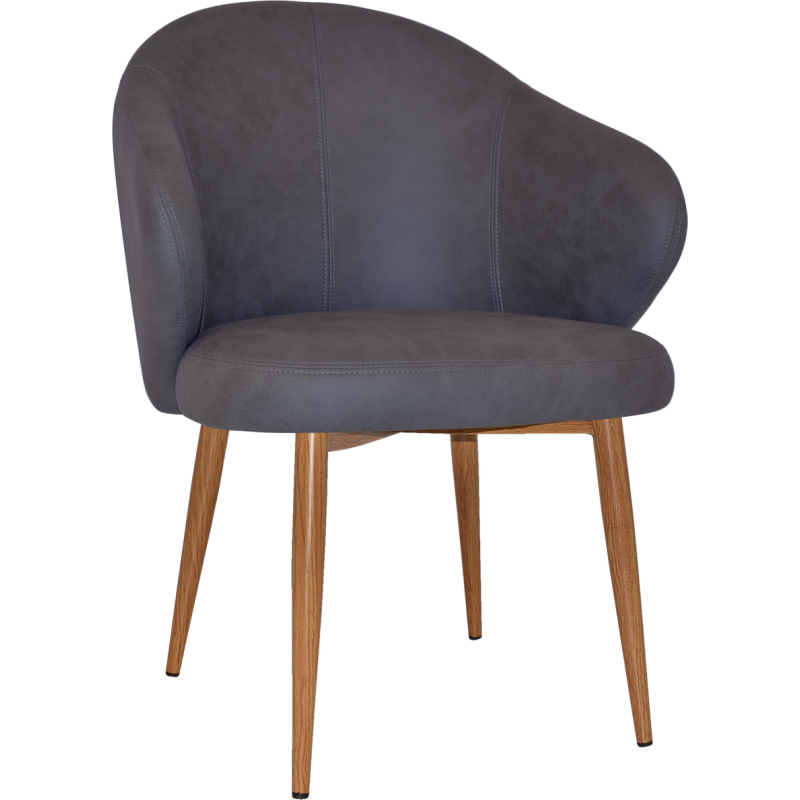 Hugo Arm Chair Light Oak Metal Leg - Image 3