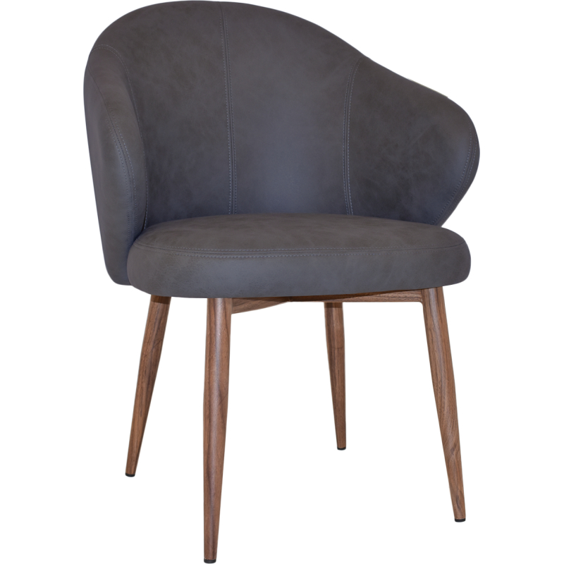 Hugo Arm Chair Light Walnut Metal Leg - Image 3