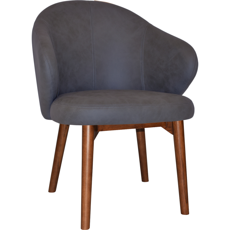 Hugo Arm Chair Light Walnut Timber Leg - Image 3