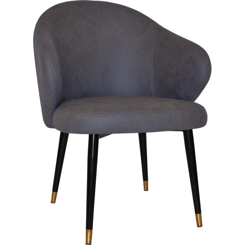 Hugo Arm Chair Black Brass Tip Metal Leg - Image 3