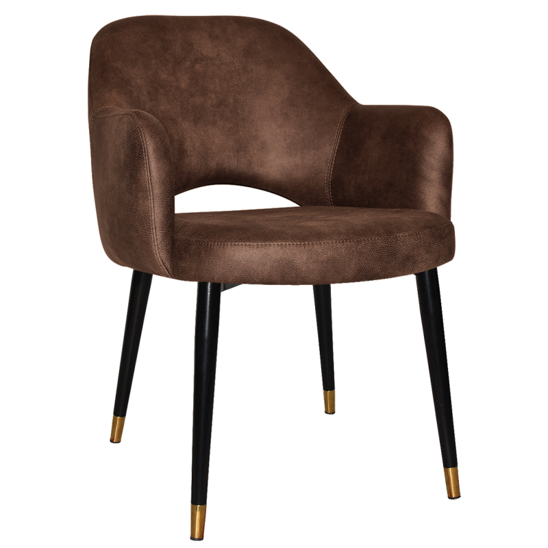 Albury Arm Chair Brass Tip Black Leg - Image 5