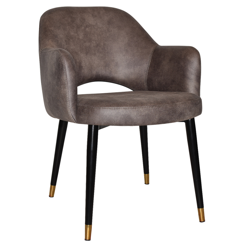 Albury Arm Chair Brass Tip Black Leg - Image 7