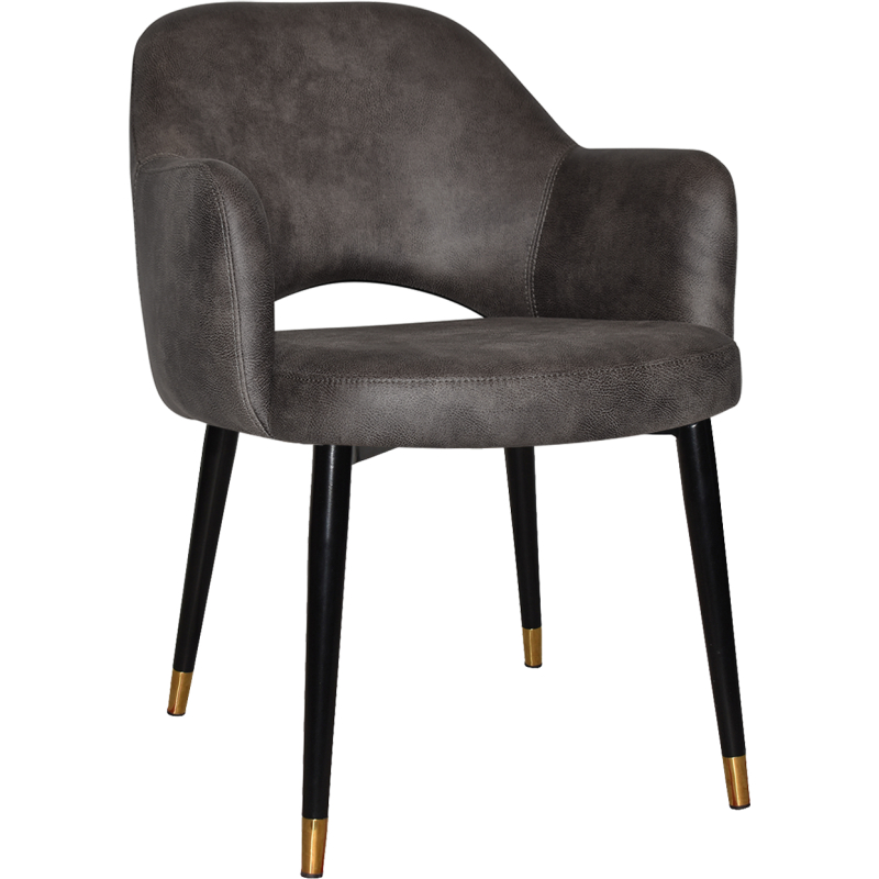 Albury Arm Chair Brass Tip Black Leg - Image 6
