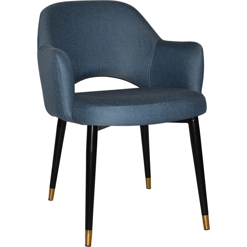 Albury Arm Chair Brass Tip Black Leg - Image 4
